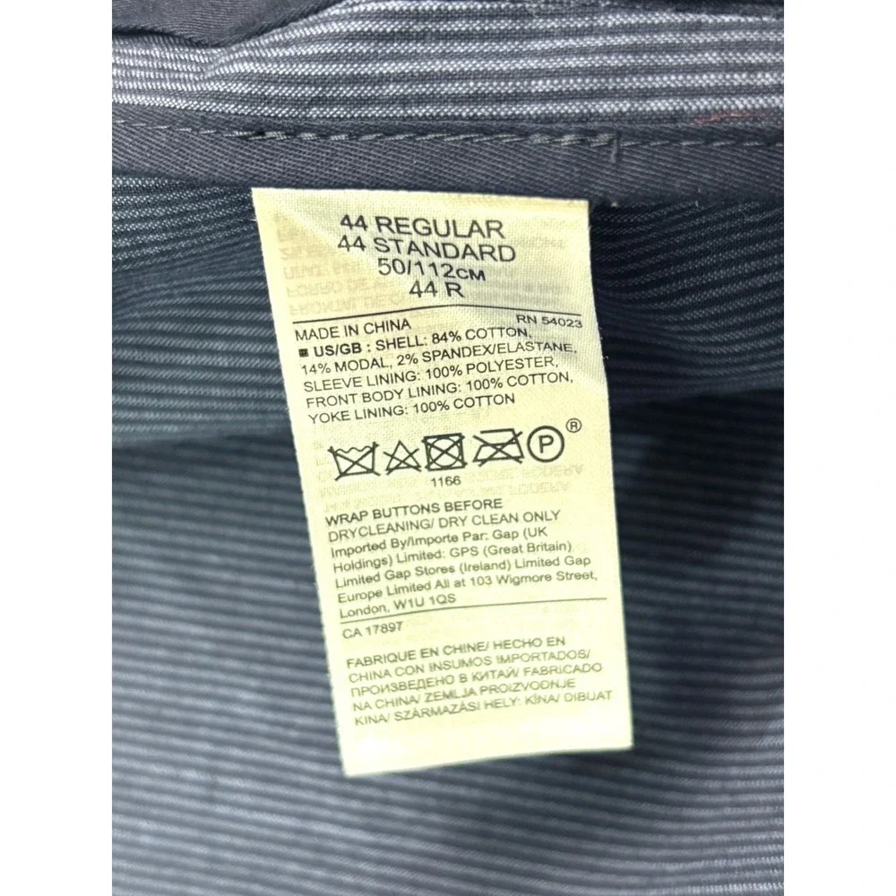NEW Banana Republic 44R Blue Stripe Slim Stretch Cotton Blazer Jacket Sport Coat